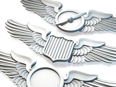 Wings badges 3D model
