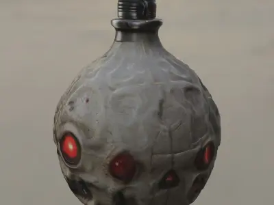 Grinning Skull Flask 3D model