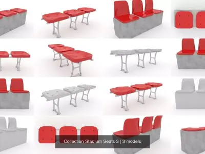 Collection Stadium Seats 3 3D Model Pack