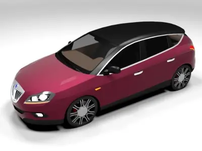 LANCIA DELTA LOWPOLY Low-poly 3D model