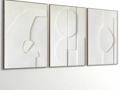 Abstract Painting Set of 3 pieces - No 19 Low-poly 3D model