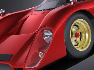 Mclaren M6GT 1969 24h lemans race car VRAY 3D model