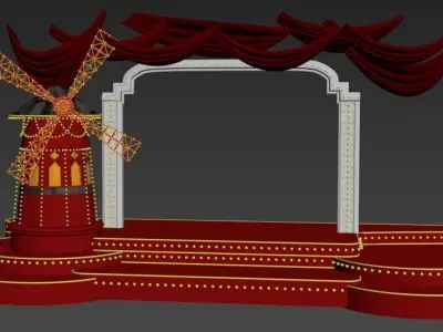 Mouline Rouge for RT Low-poly 3D model