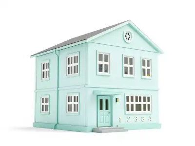 Mint House Architectural model pack Low-poly 3D model