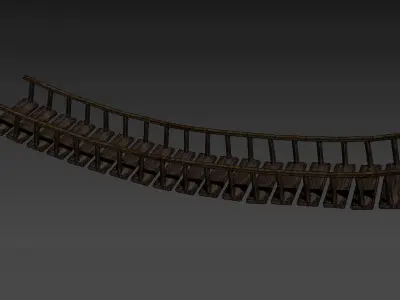 Wooden Bridge - Game Ready Free low-poly 3D model
