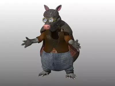 Armadillo Creature Low-poly 3D model