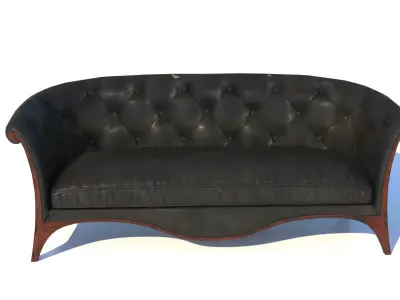 Classic Leather Sofa 3D Model Low-poly 3D model
