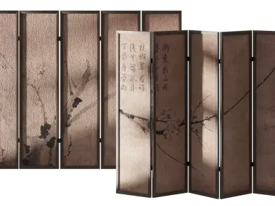 Chinese style screen 3D model