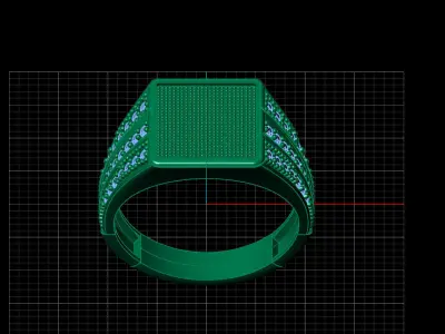 Print Ready STL 3DM  Gents Rings Diamond Men Ring  3D print model 59