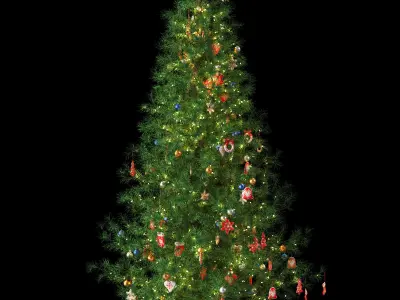 Christmas tree with gifts toys balls and garlands 3D model