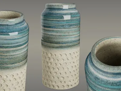 Decorative Pots Low-poly 3D model