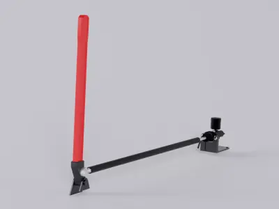 Hydraulic handbrake with extension rod Low-poly 3D model