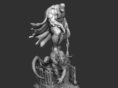 batman kill monster  3D print model