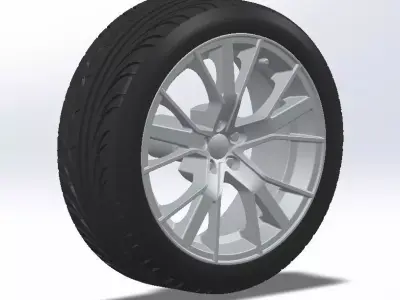 Rim with tire 1-18 3D print model