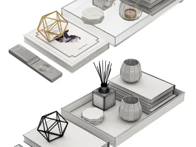 Living Room White Gold 3D model