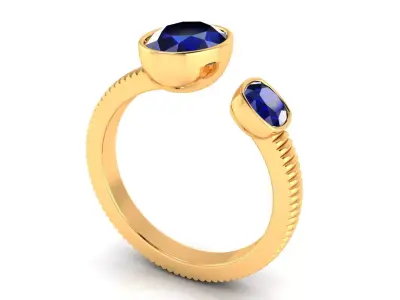 Ring M179 The luxury female ring with gems Oval Cushion Square  3D print model