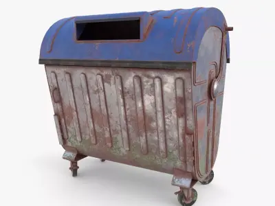 Dumpster v6 weathered Low-poly 3D model