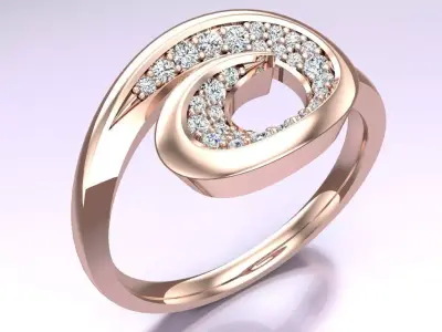 Diamond Ring - Womens Rings - N892445 3D print model