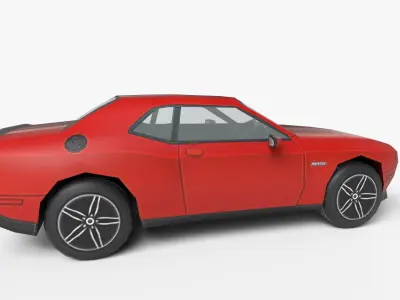 Low Poly Classic Muscle Car 3D Model Blender Low-poly 3D model