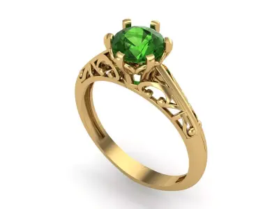 Womens Rings With Stone Ring Ready STL 3DM Models Rings women 3D print model buy