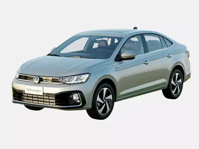 Volkswagen Virtus 2024 Highline Spec Low-poly 3D model