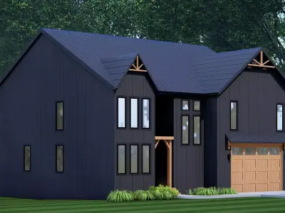 American Farmhouse 3D Model Rustic Country House 3D model