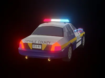 Police Car Low-poly 3D model 3