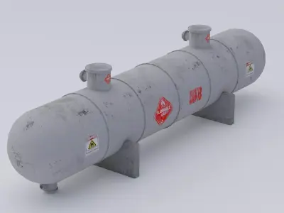 Industrial flammable gas storage tanks 3D model