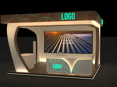 Modern Booth Exhibition 6 x 6 meters 3D model