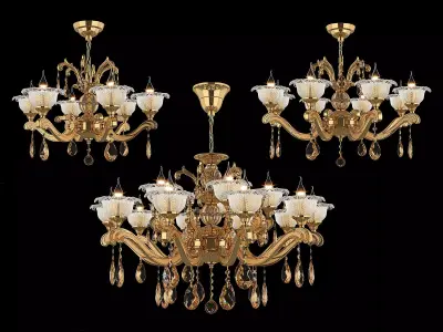 55177 Osgona Collection of Murano Glass Lamps 3D Model Pack