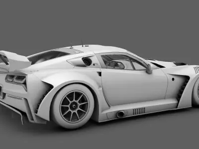 Chevrolet Corvette C7 GT-R GT3 GTLM Low-poly 3D model