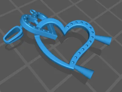 hearths gift pendant  with stones 3D print model