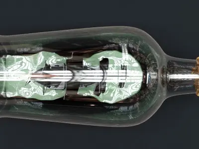 Pirate Ship in a Bottle 3D model