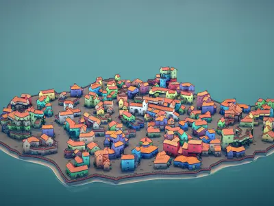 big old cute town 3D model