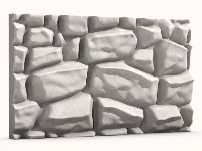 Natural Quartzite Wall Construction 3D model