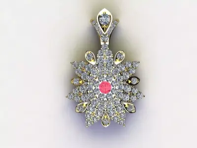 Diamond pendant cad file design 3D model