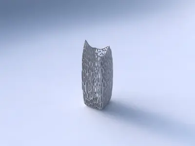 Vase double arc rectangle with organic lattice and twisted th... 3D print model