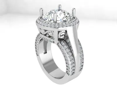 Round Halo Ring 3407 3D print model