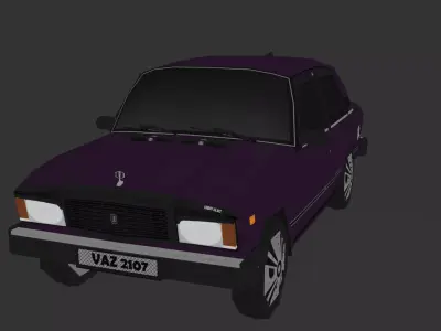 VAZ 2107 Lada Low-poly 3D model