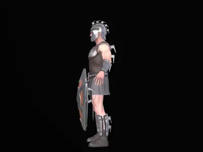 Greek Warrior 01 Low-poly 3D model