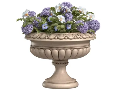 Flowers Garden Plant Vase Flowerpot Patio 3D model