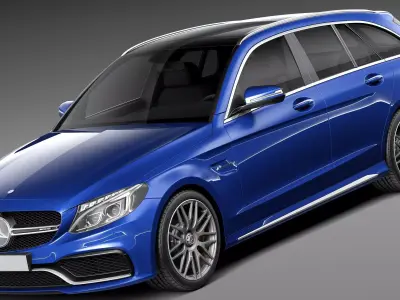 Mercedes-Benz C63 AMG W205 Estate 2015 3D model
