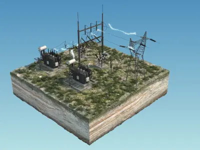 Electrical Substation 3D model