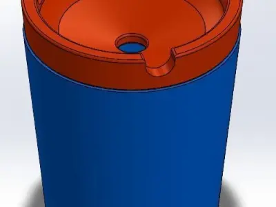 Ash Cup With Lid For Car Cup Holder 3D print model