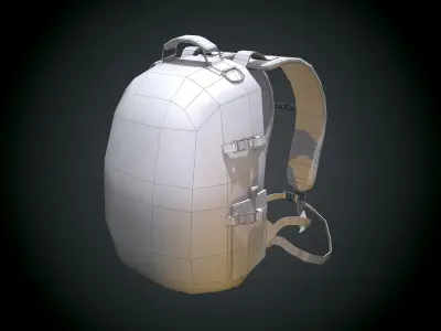 Low Poly Tactical Back Pack  Game Asset  Low-poly 3D model