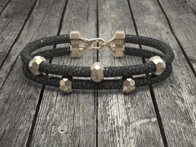  original bracelet with one and two cords 3D print model