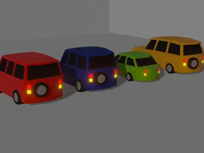 Stylish SUV cars pack Low-poly 3D model