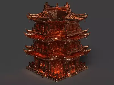 Chinese ancient house   Low-poly 3D model get