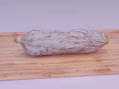 Spanish fuet salami Low-poly 3D model