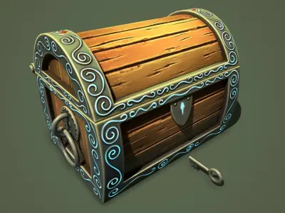 magic chest Low-poly 3D model